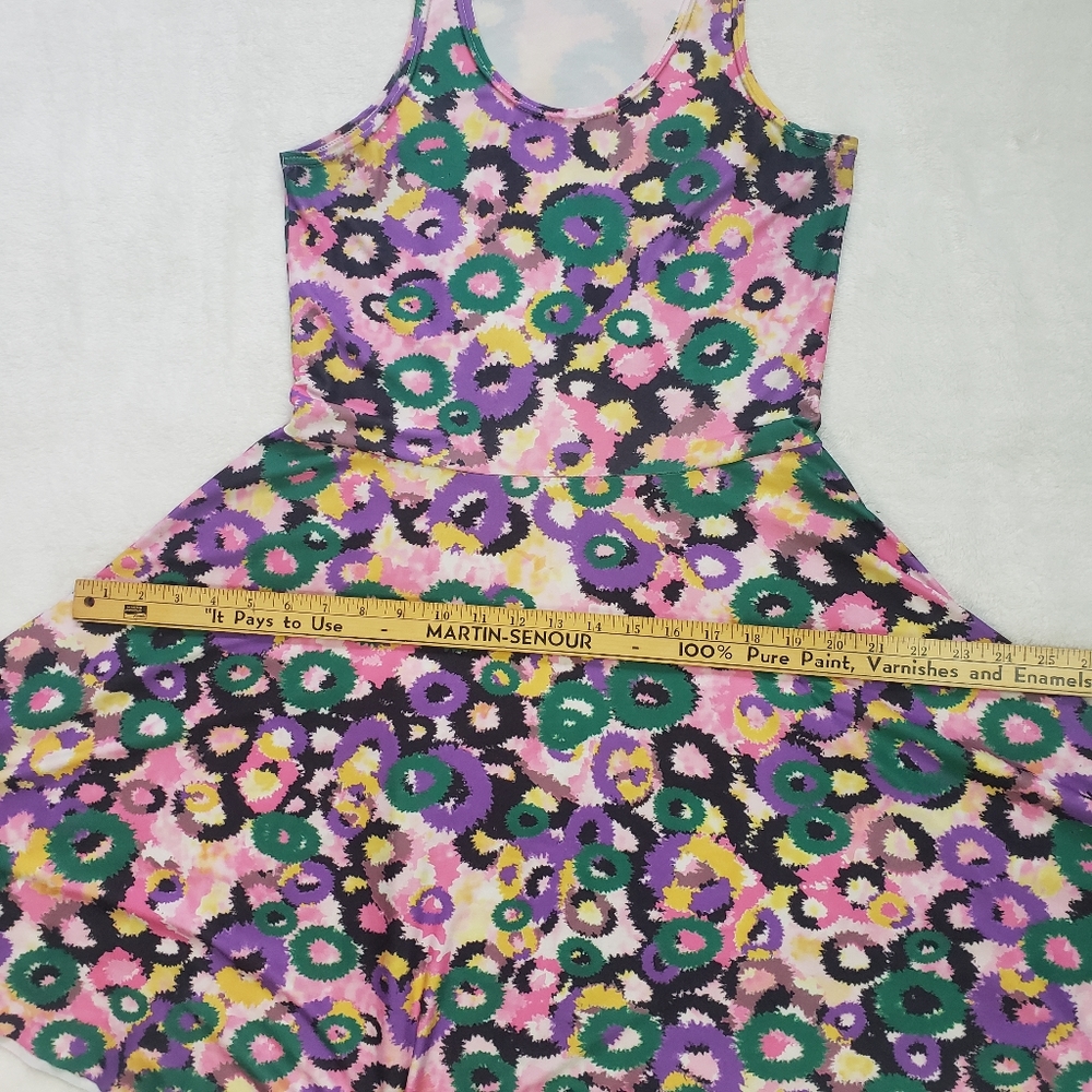 Guilty, Floral Fireworks Colourful Ombre 90s Skater Dress, Medium, Multicoloured - Picture 12 of 14